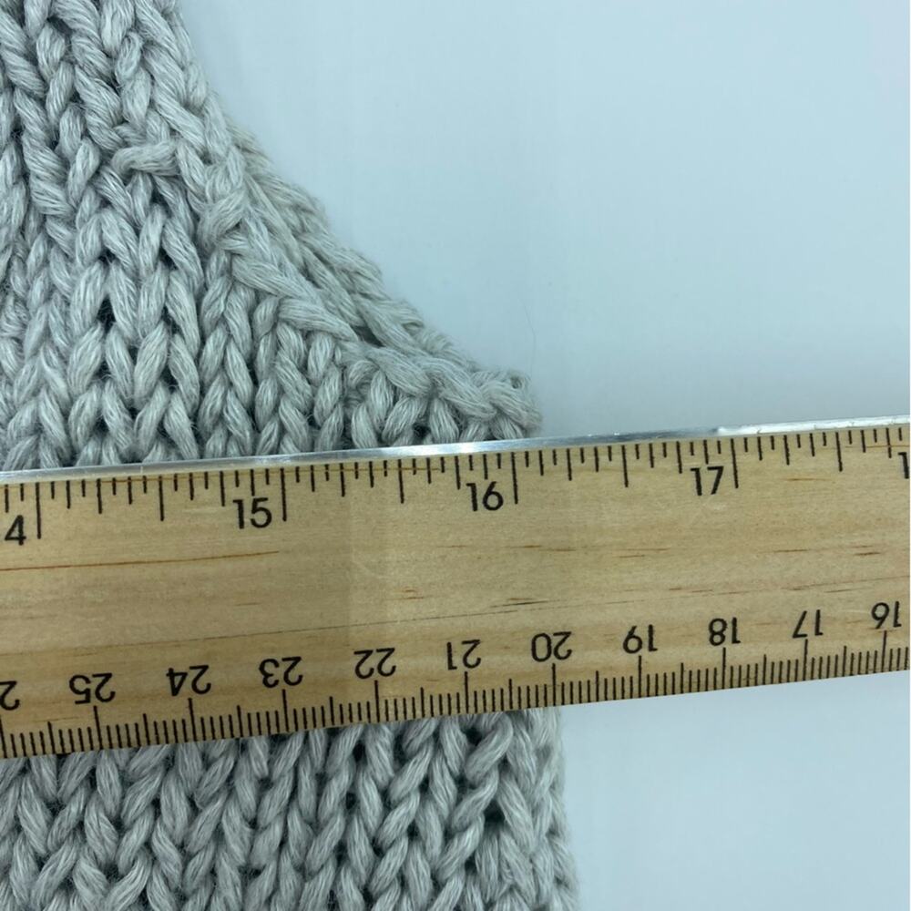 Theory women’s cardigan chunky knit gray open front linen blend sweater small - Picture 7 of 8